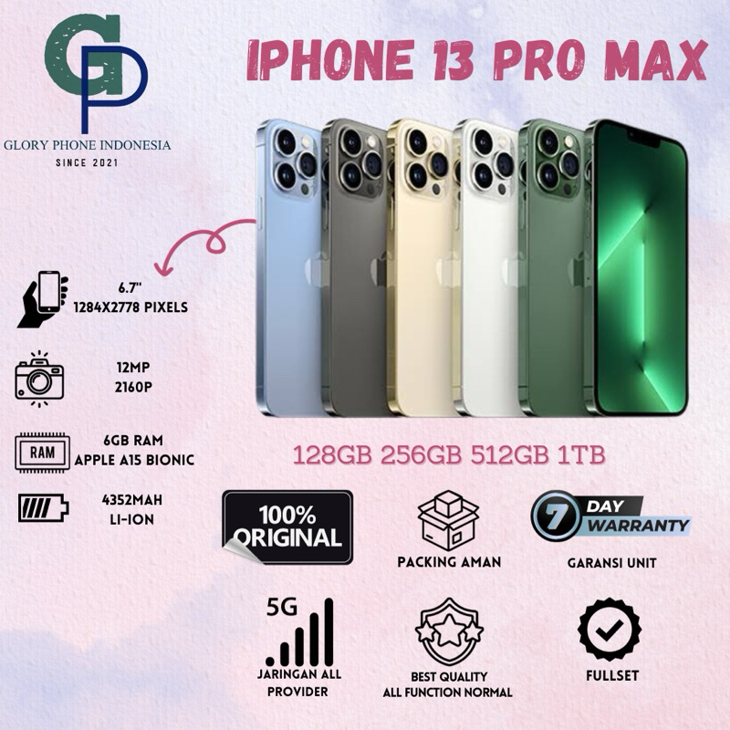 Jual ip 13 Pro Max 128GB 256GB 512GB 1TB Fullset | Shopee Indonesia