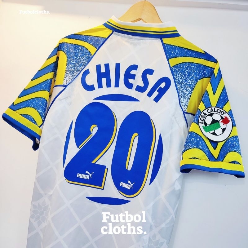 Maillot Extérieur Parma 1995-1997 Rétro Vintage Bleu Et Jaune Taille L