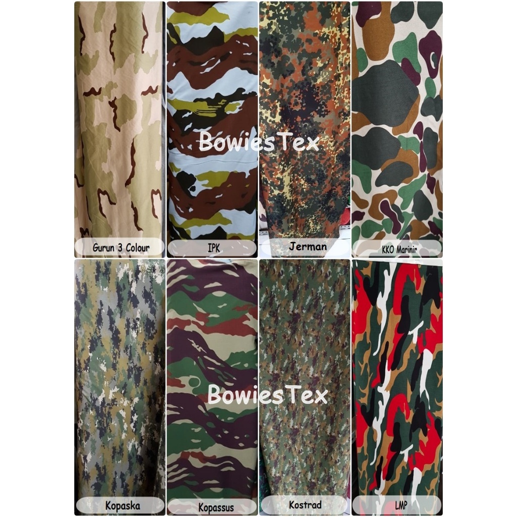 Jual Kain Loreng Bahan Camo Twill Loreng Ripstop Loreng Motif TR Katun ...
