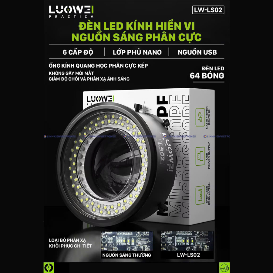 Jual Lampu Microscope Luowei LW-LS02 Polarizing Microscope Ring Light ...