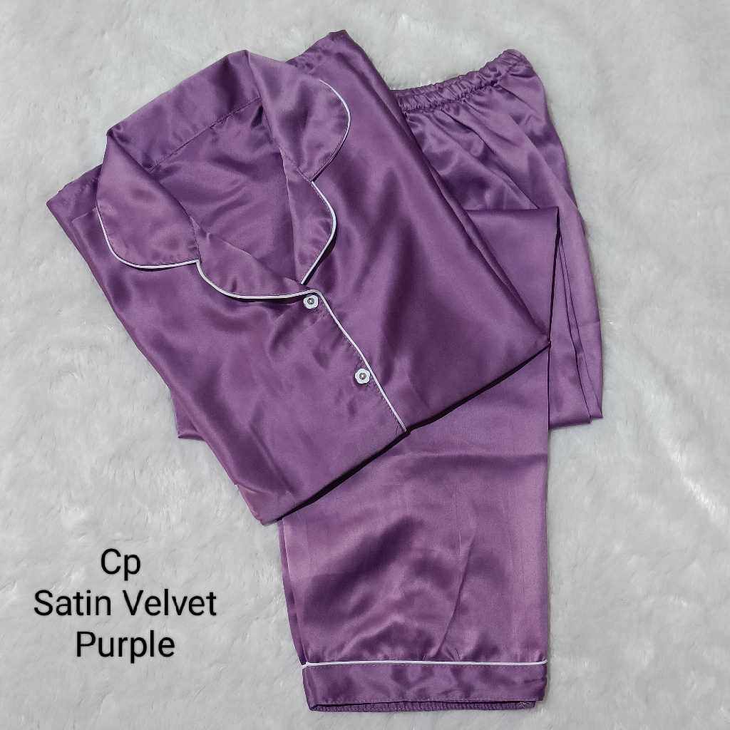 Jual JNV Piyama CP Wanita Motif Satin Velvet / Polos