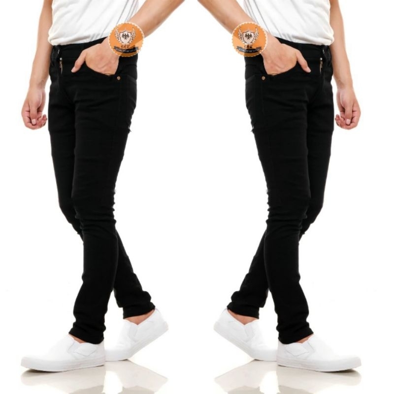 Jual Celana jeans pria Bahan streach melar pensil Slimfit cowok panjang