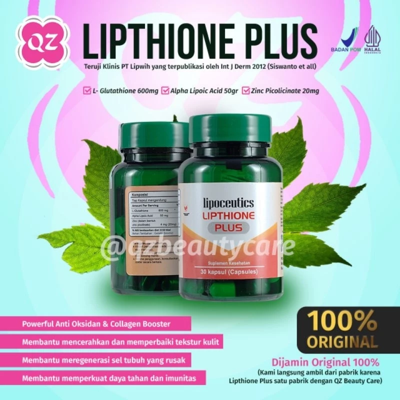 LIPTHIONE PLUS SUPLEMEN GLUTHATIONE 600MG GARANSI ORIGINAL