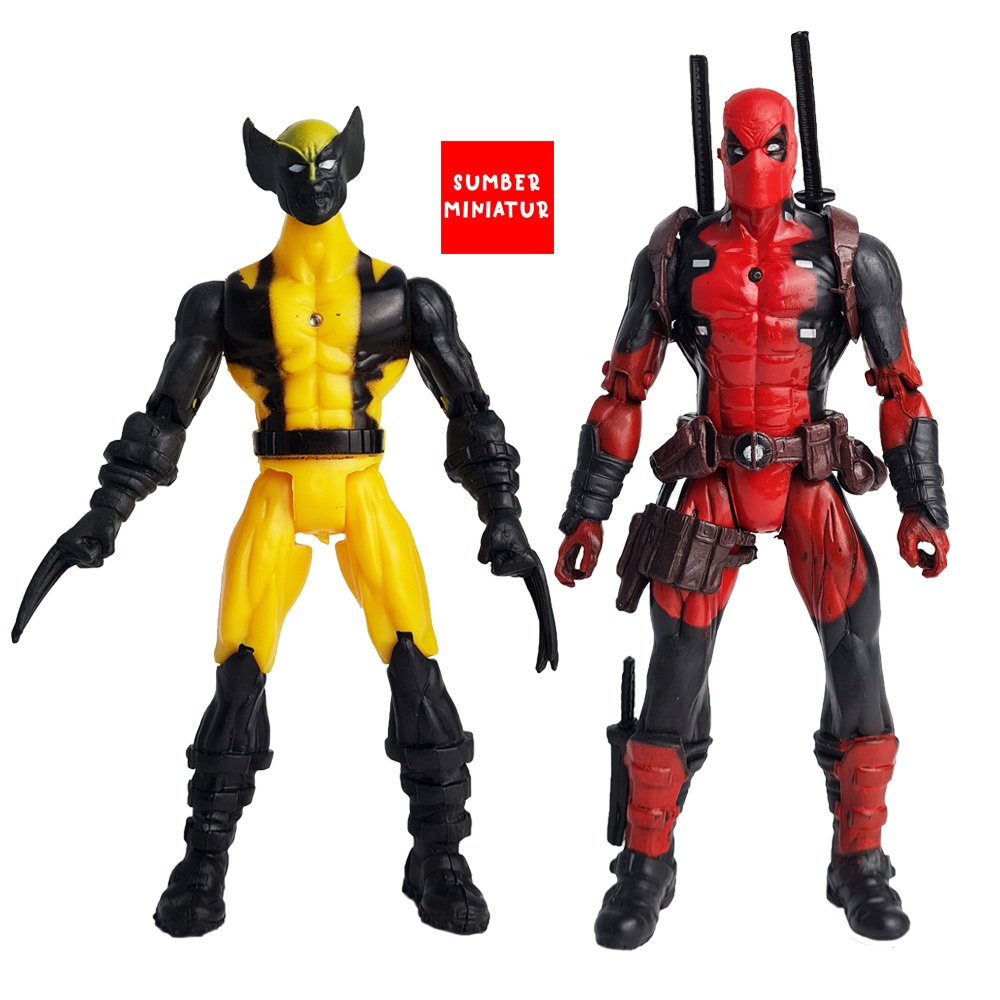 Jual Mainan Action Figure Dead Pool Wolverine Ukuran 16 cm | Shopee ...
