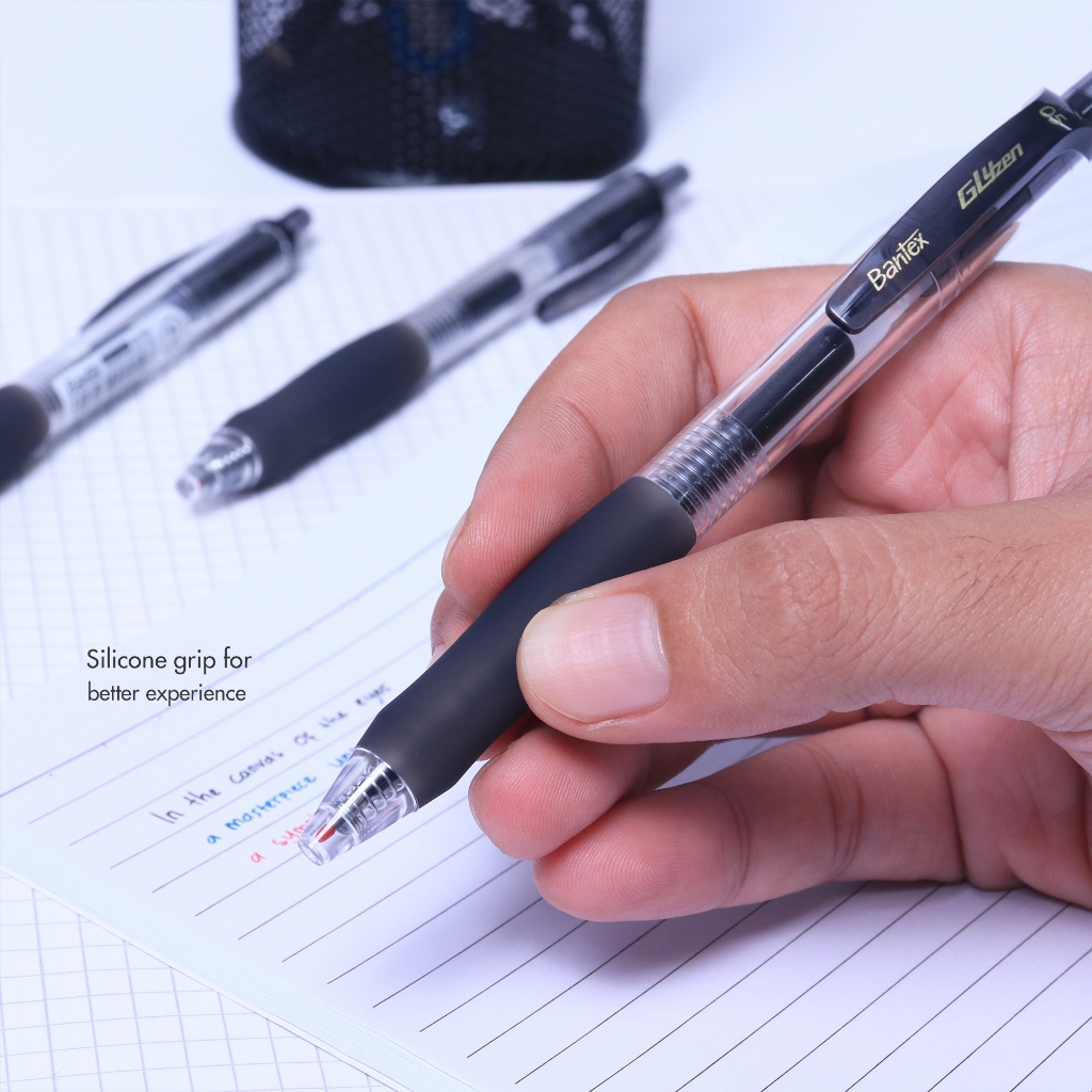 Pulpen Pena Gel Pen ST Tip 0.5 mm Silicone Grip Bantex BG1006 (5)