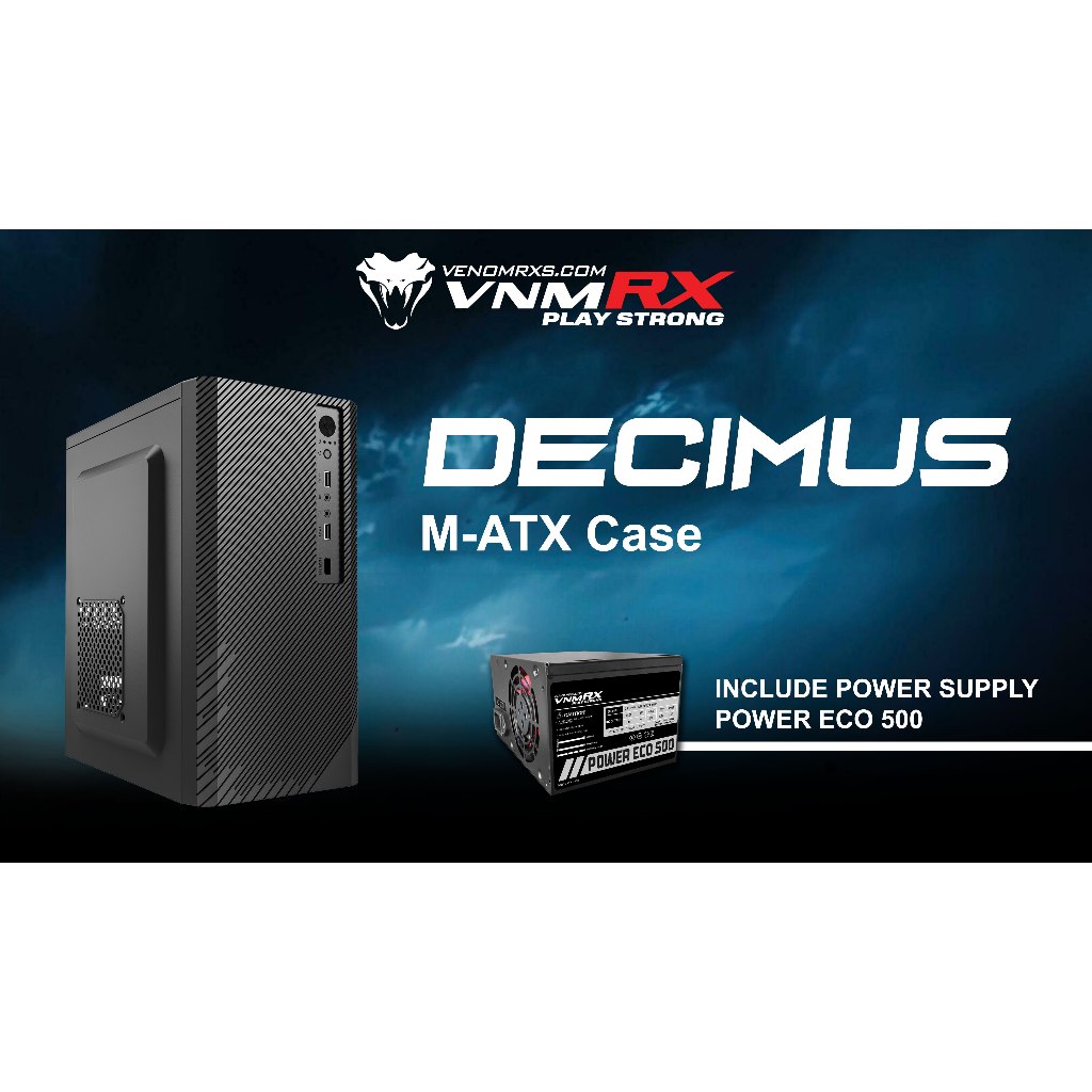 Jual VENOMRX MATX Case Decimus with Power Eco PSU | Shopee Indonesia