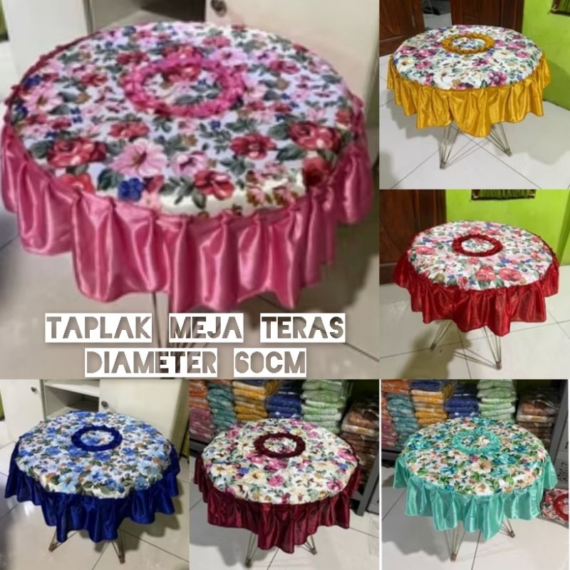 Jual Taplak meja teras bulat rumbai diameter 60cm | Shopee Indonesia