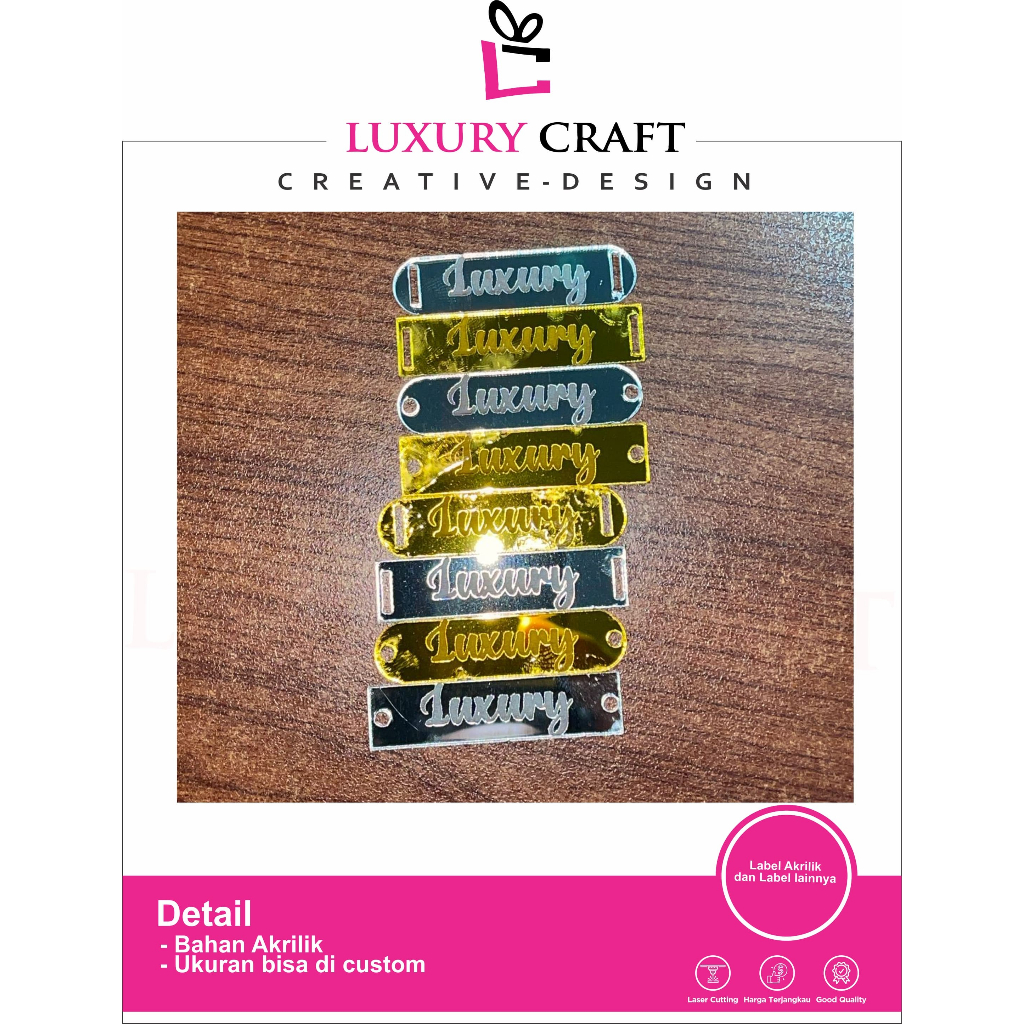 Jual LABEL AKRILIK MIRROR / LABEL JILBAB/ LABEL HIJAB / LABEL PRODUK ...