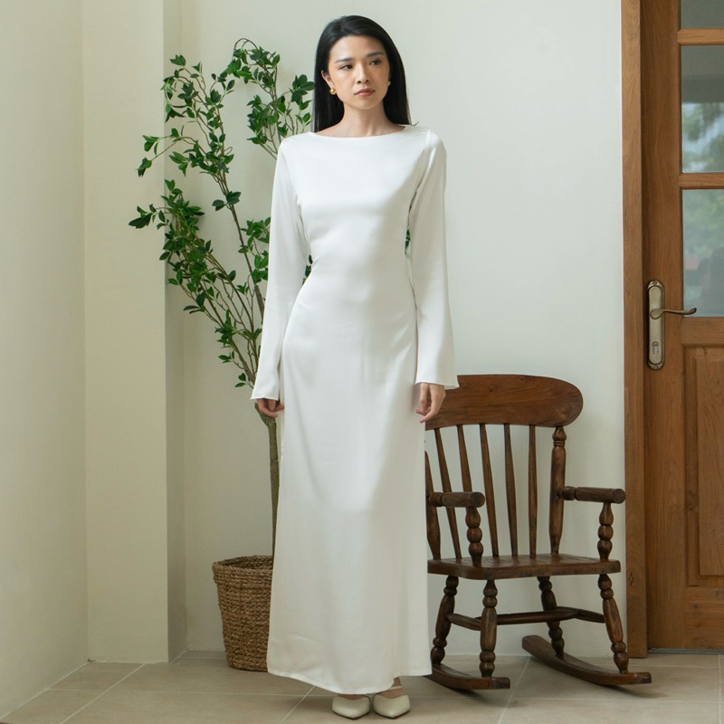 Jual CLEA DRESS | ROOHA | Basic Satin Dress Panjang Wanita Terusan ...