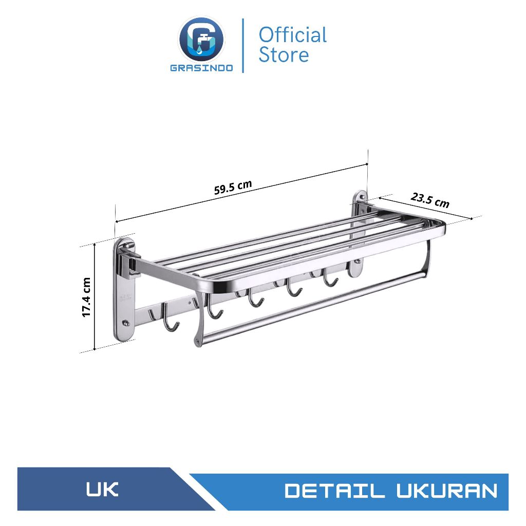 Jual Rak Handuk 5 Baris bahan stainless sus 304 - Premium | Shopee ...