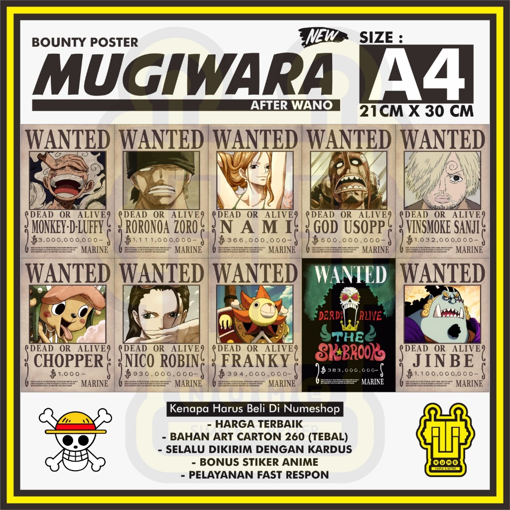 jual-poster-bounty-poster-wanted-one-piece-mugiwara-straw-hat-pirates