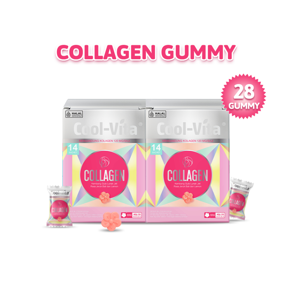 Jual Coolvita Suplemen Rambut, Kuku dan Kulit 2 Box Collagen Gummy Rasa ...