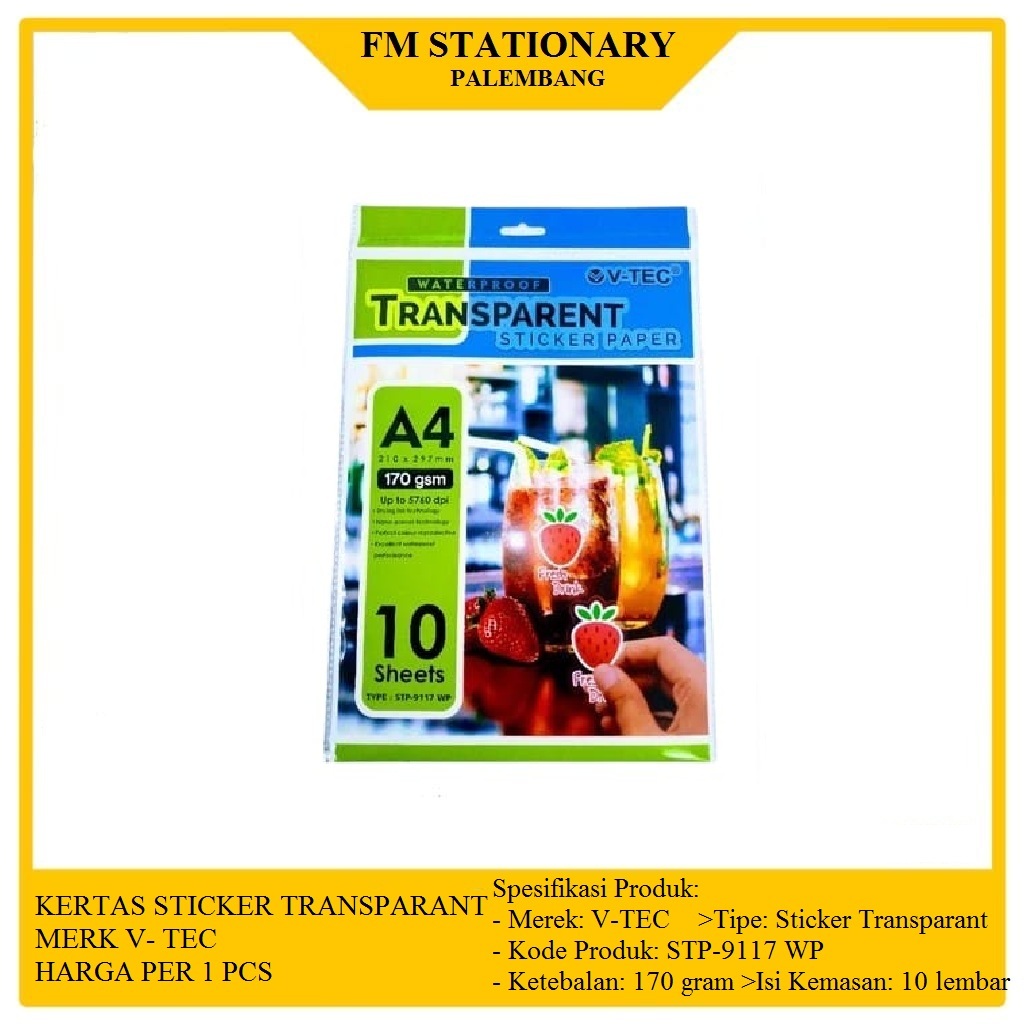 Jual V-TEC Kertas Stickers Transparan | Shopee Indonesia