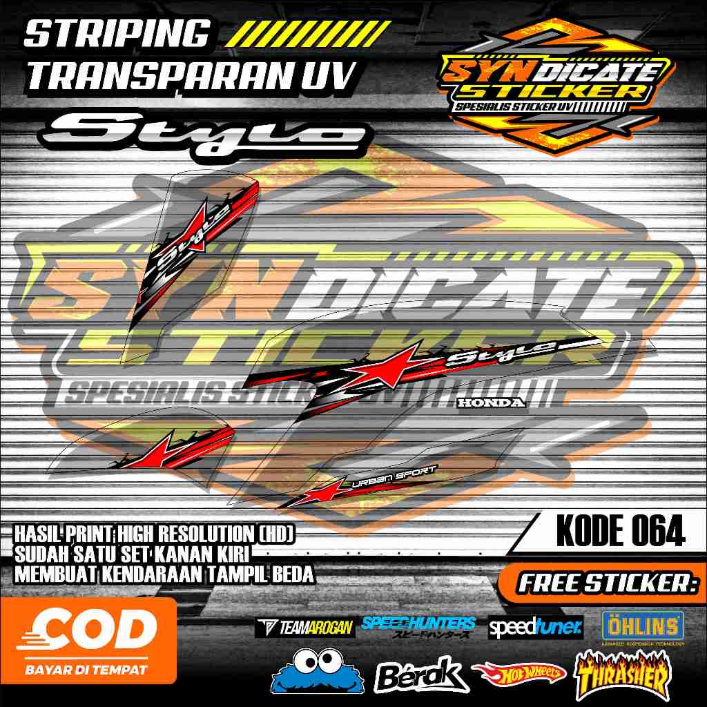 Jual 064 STRIPING TRANSPARAN UV HONDA STYLO 160 / STICKER LIST HONDA ...