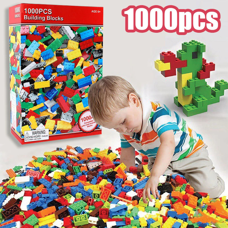 Jual Balok Susun Mainan Anak Building Block ISI 500/1000PC DIY Mainan ...