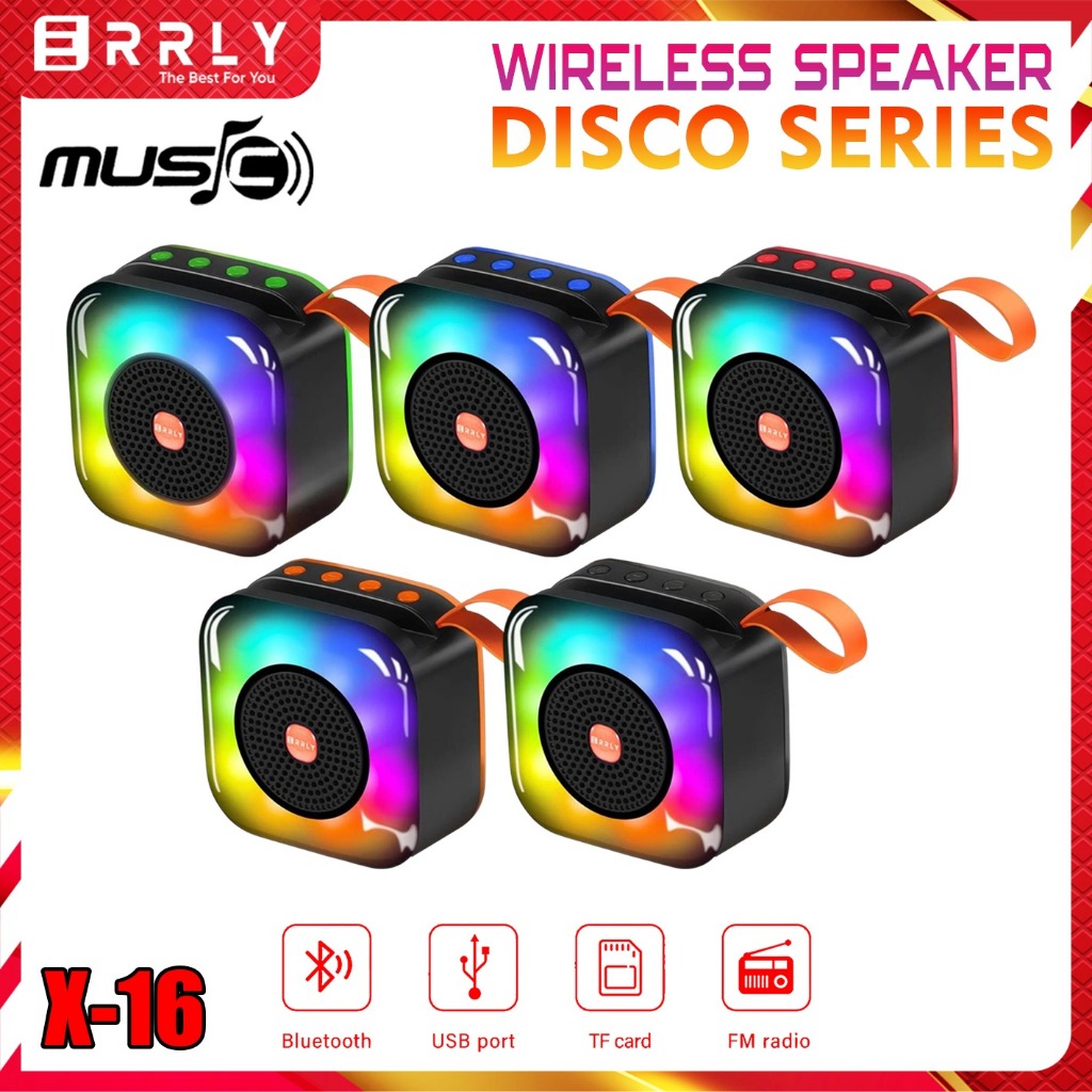 Jual ERRLY X16 Speaker Bluetooth Portable LED Disco RGB Speker Wireless ...