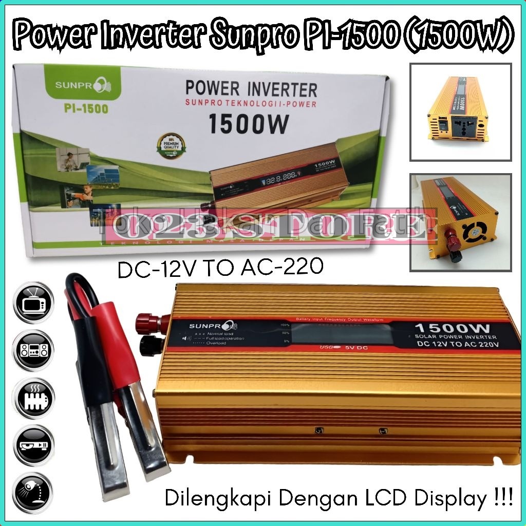 Jual Inverter Power DC To AC 1500 Watt SUNPRO Pl-1500 With USB 5V ...