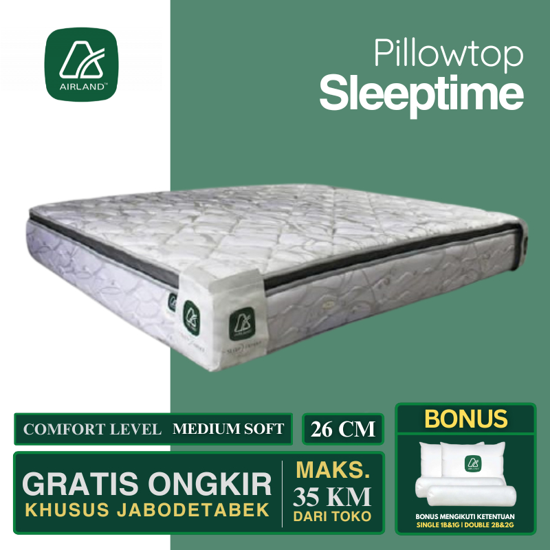 Jual Kasur Airland Pillowtop Plushtop Sleeptime Springbed 90x200
