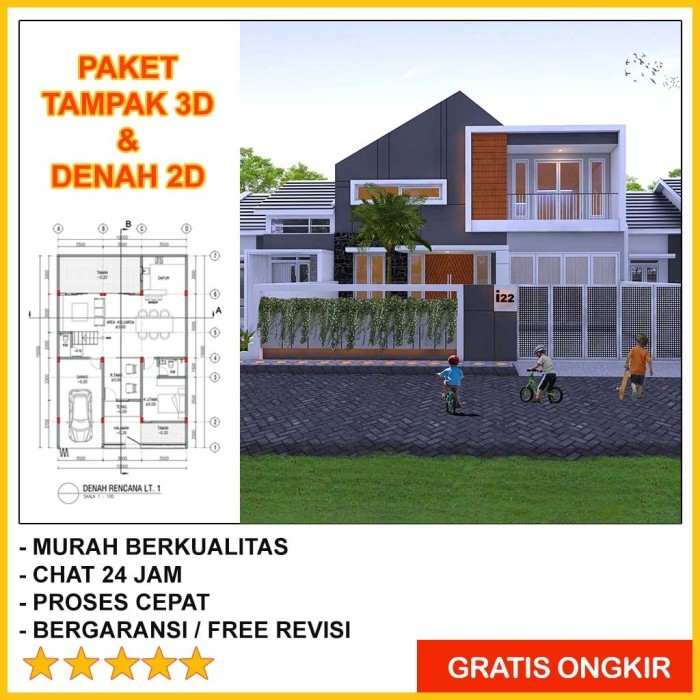 Jual JASA DESAIN RUMAH, RUKO, MASJID, KOST KOSTAN I TAMPAK 3D RUMAH ...