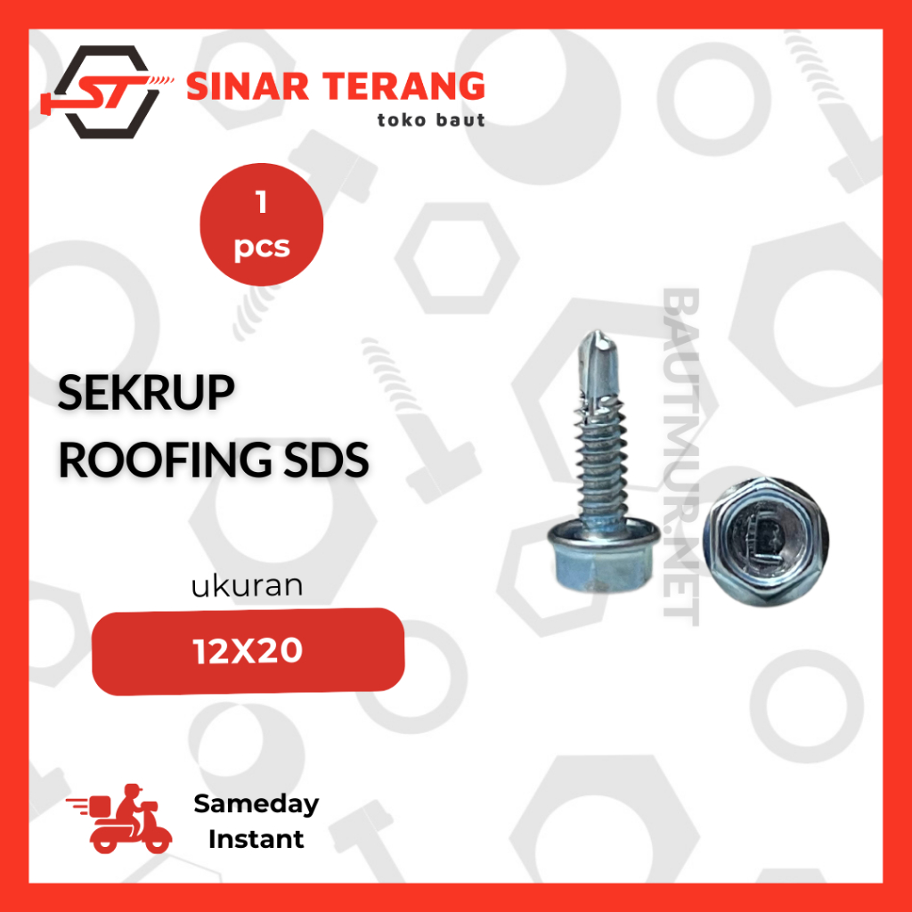 Jual Sekrup Roofing Sds 12x20 | Ruping Baja ringan putih kanal C ...