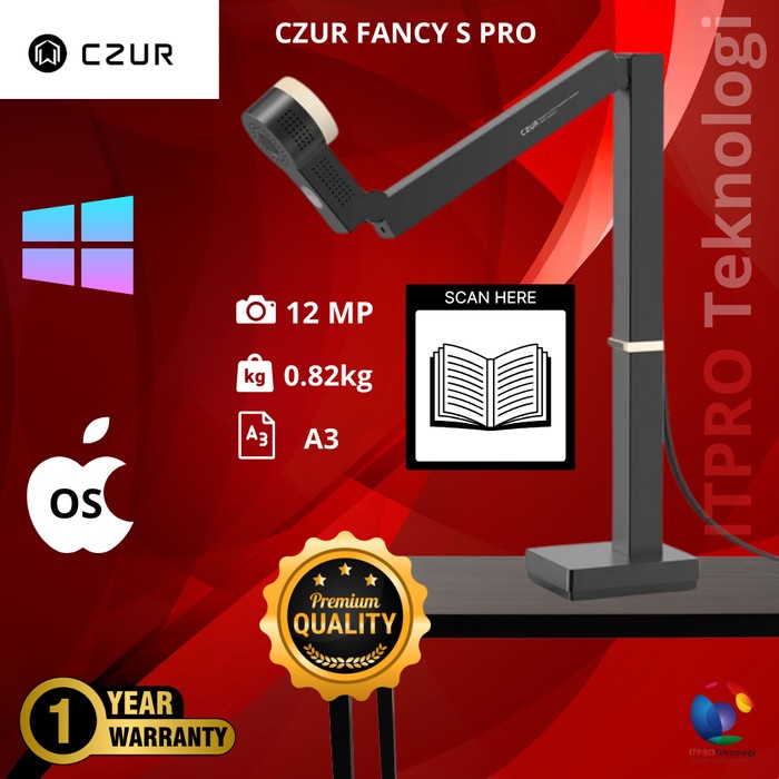 Jual CZUR Fancy S Pro 4K USB Document Camera & 12MP Webcam with LED ...