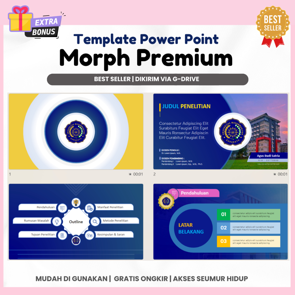 Jual Template PPT Premium - Animasi Morph, Animasi Bergerak untuk