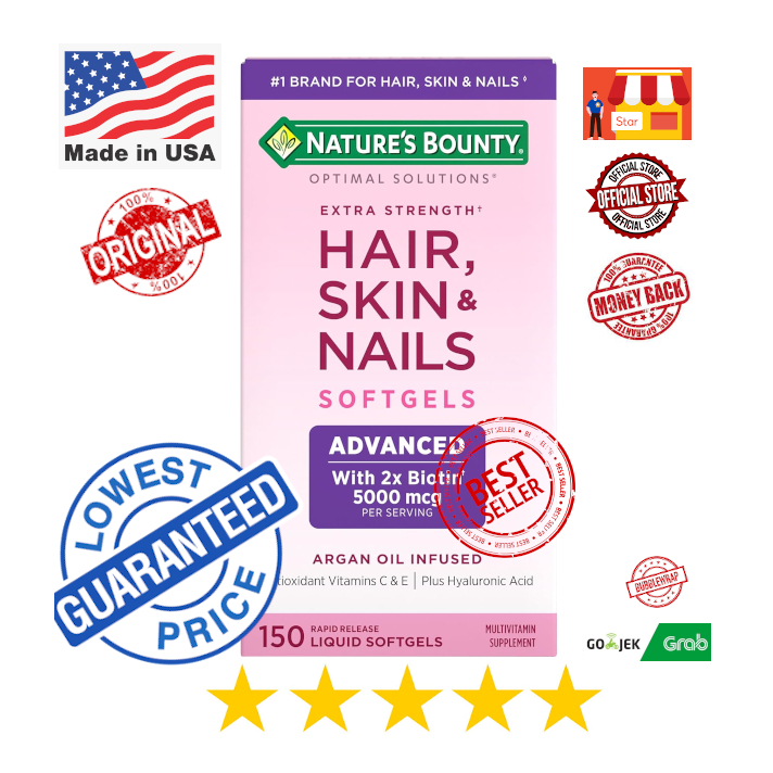 Jual Nature's Bounty USA Advanced Hair, Skin & Nails | Argan-Infused ...