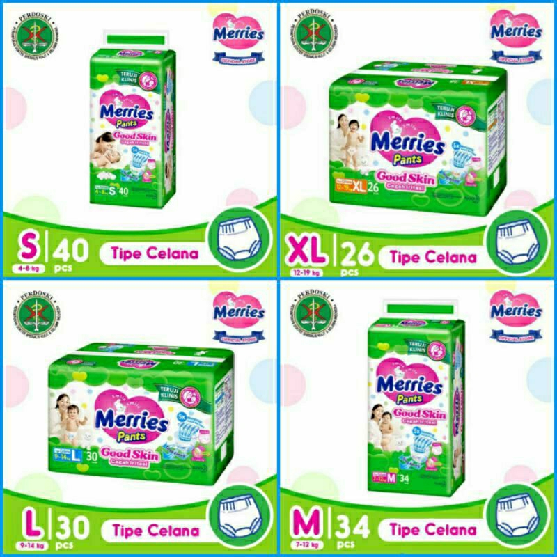 Jual MERRIES NB - S40 / M32 / L28 / XL 26 / XXL 28 POPOK BAYI BARU ...