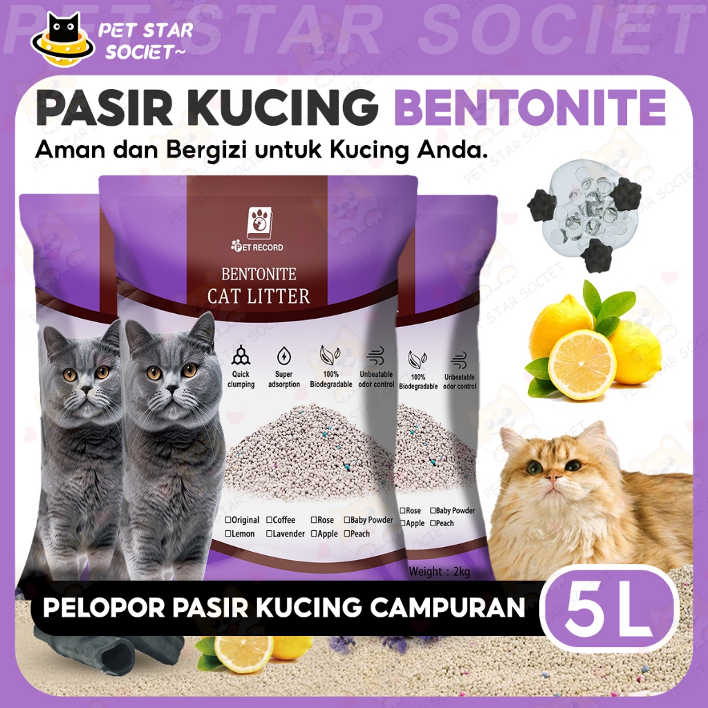 Jual Hve 2KG/5L Pasir kucing Bentonite Pasir kucing penghilang bau ...