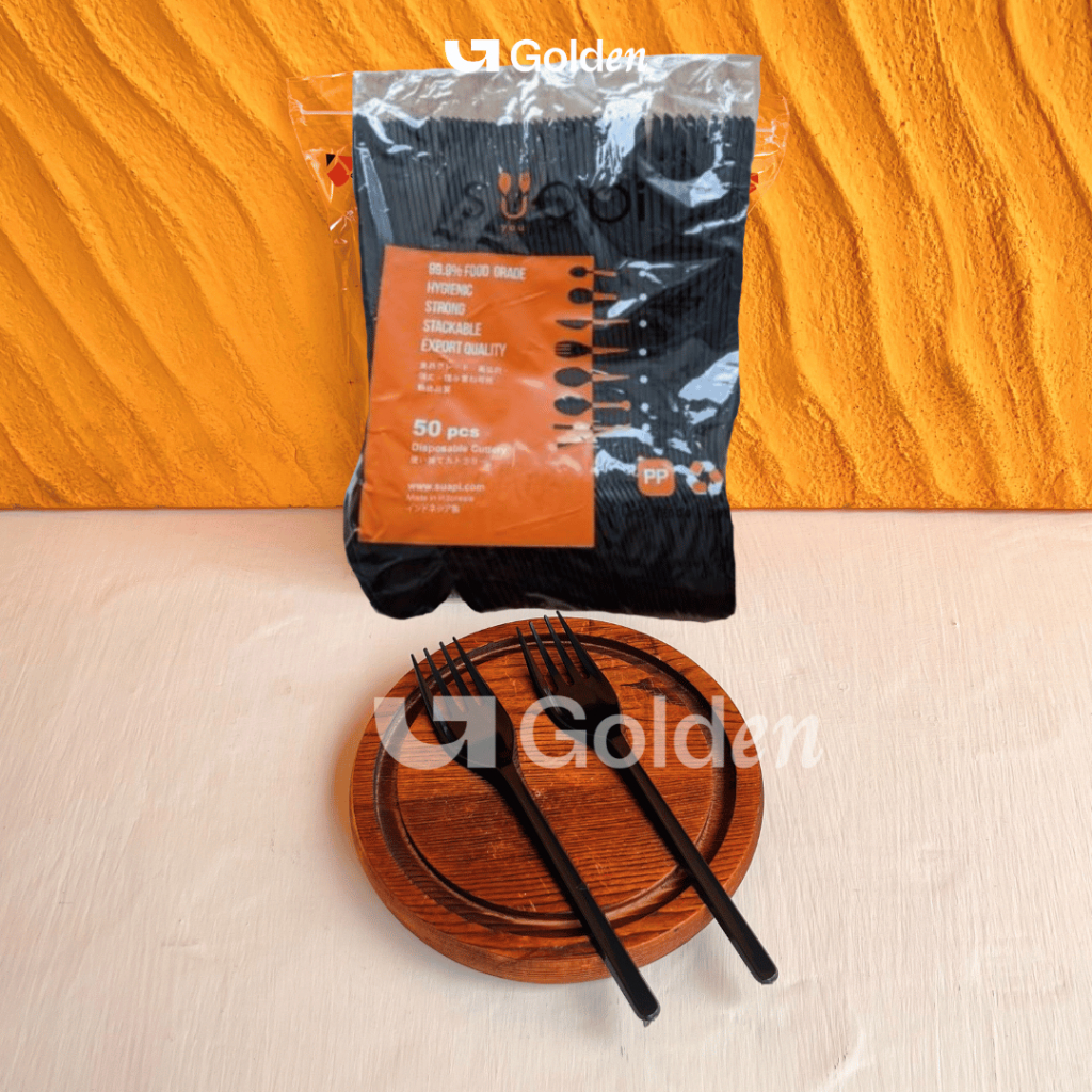 Jual [Isi 100PCS] Sendok Garpu Suapi HALAL Bening Putih Hitam 50 PCS | Alat  Makan Plastik Berkualitas | Shopee Indonesia