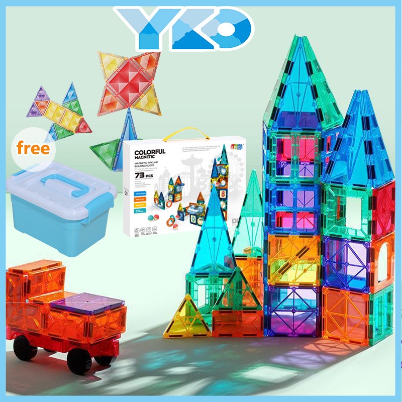 Jual YKO DIY Magnetic Tiles 78 Mainan Magnet Puzzle Magnet Mainan ...