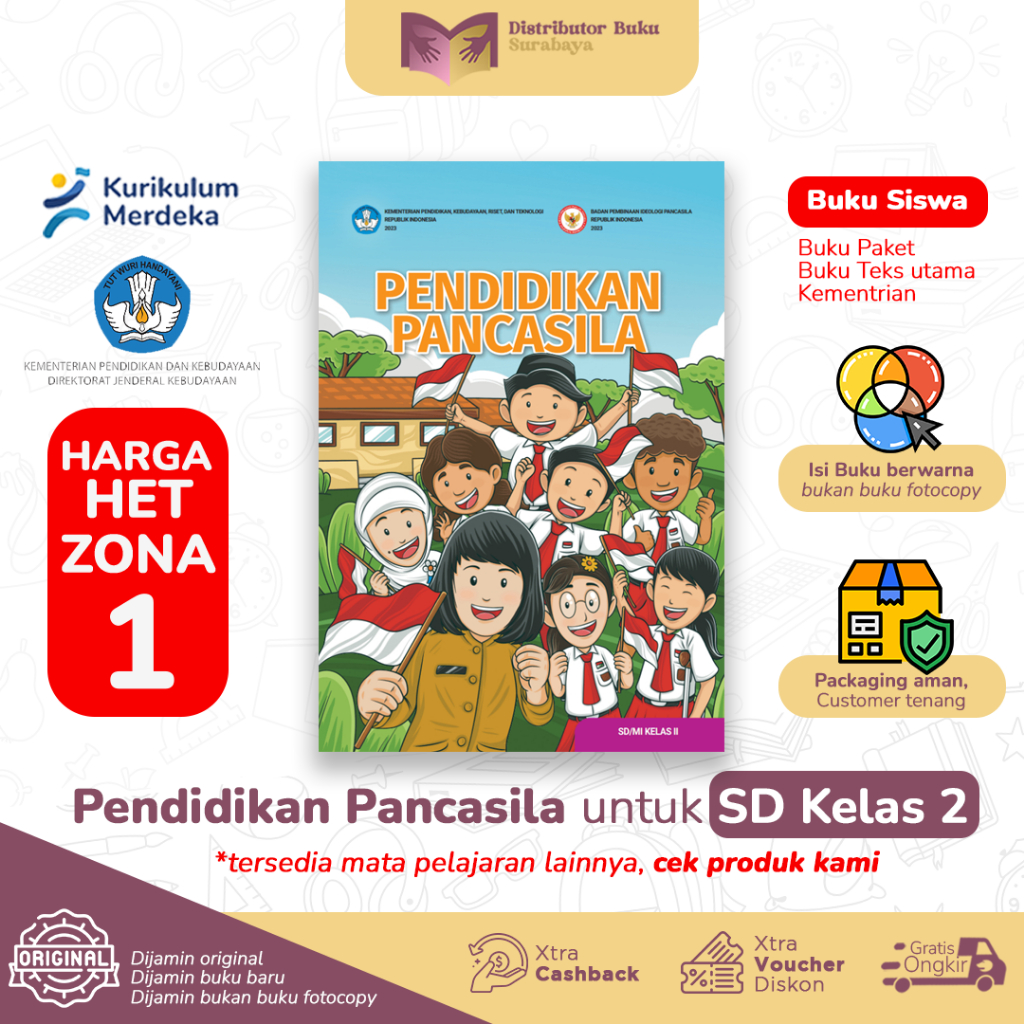 Jual Buku Pendidikan Pancasila Kelas 2 SD - Buku Paket Siswa