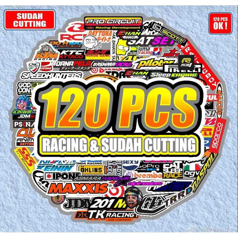 Jual Stiker pack isi 120pcs series racing sudah cutting | Shopee Indonesia