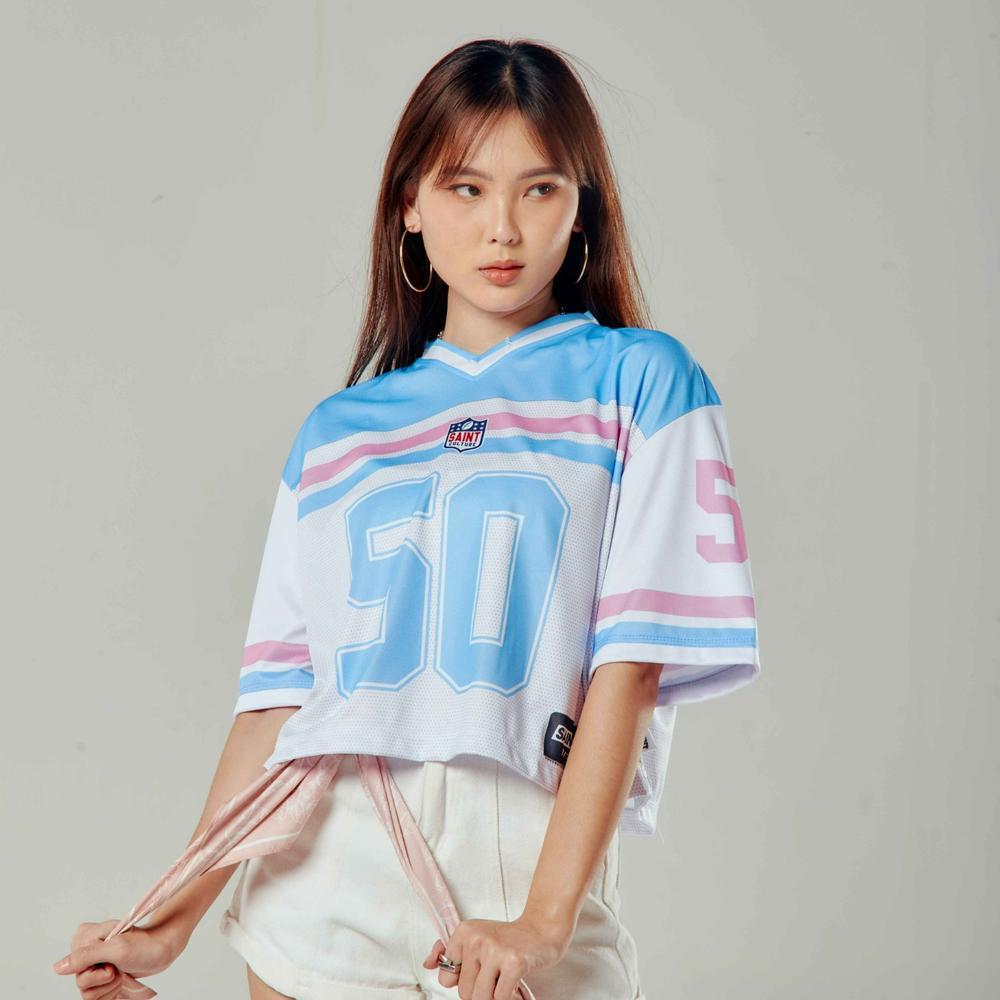 Jual Saint Culture / Blue Pastel Crop 50 / Croptop Jersey Vintage ...