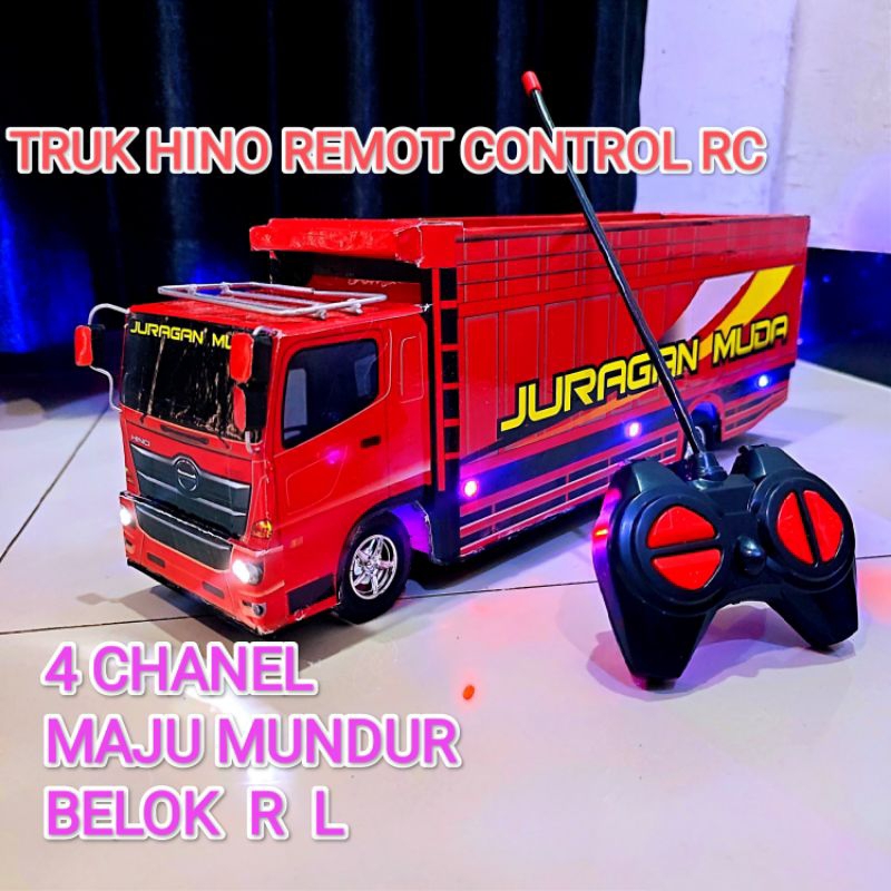 Jual Mainan Truk Rc Hino 500 Engkel Mobil Remot variasi lampu Led Warna ...