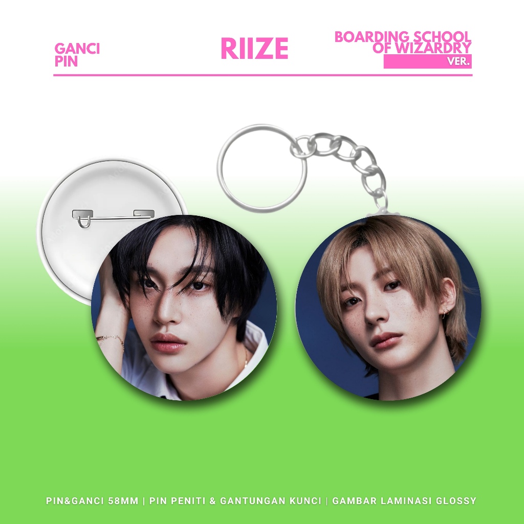 Jual HOLOGRAM GANCI RIIZE PIN BOARDING SCHOOL WIZARDY KEYCHAIN 58 MM ...