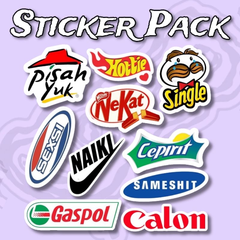 Jual Sticker Parody Brand Pack isi 10 pcs Vinyl waterproof | Shopee ...