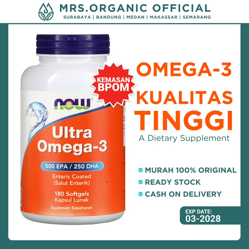 Jual Suplemen Vitamin Minyak Ikan Ultra Omega 3 500 EPA / 250 DHA Now ...