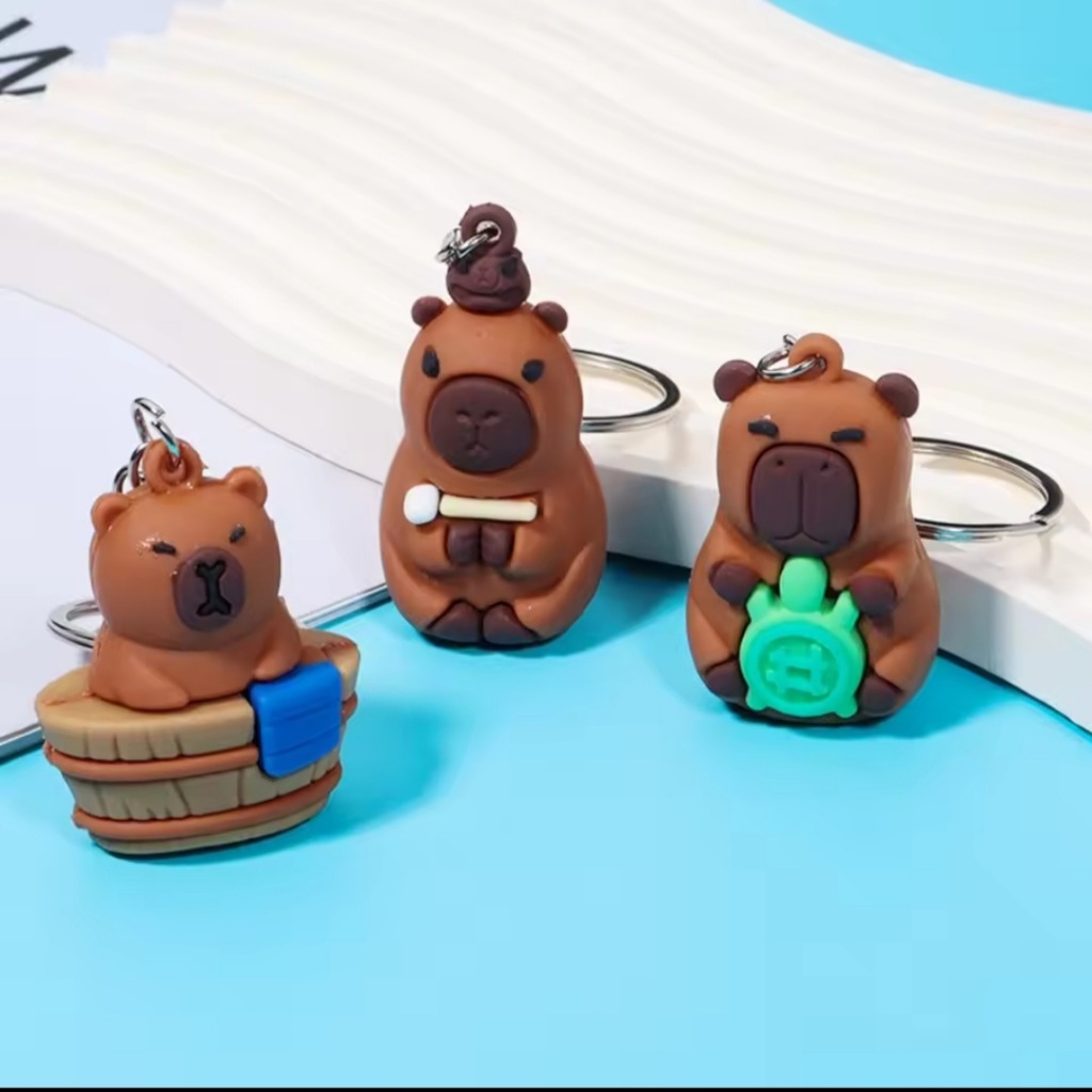 Jual Miniatur Keychain Capybara Mini Ring Gantungan Kunci Tas Capybara ...