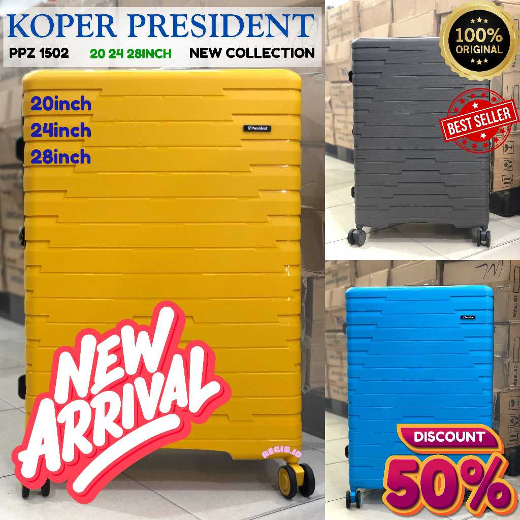 Jual KOPER PRESIDENT ORIGINAL 100% FIBER ANTI PECAH DOUBLE ZIP TSA LOCK ...