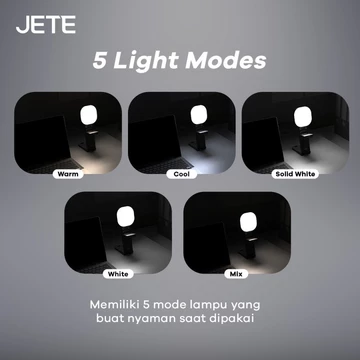 JETE RL3 Ring Light Mini Standing Portable With 20 LED 360 Rotation And 5 Light Mode Garansi 2