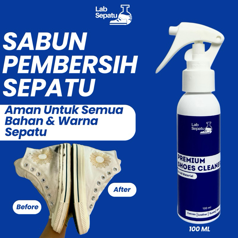 Jual Shoe Cleaner Pembersih Sepatu & Tas 100ml Sabun Cuci Sepatu Tanpa ...