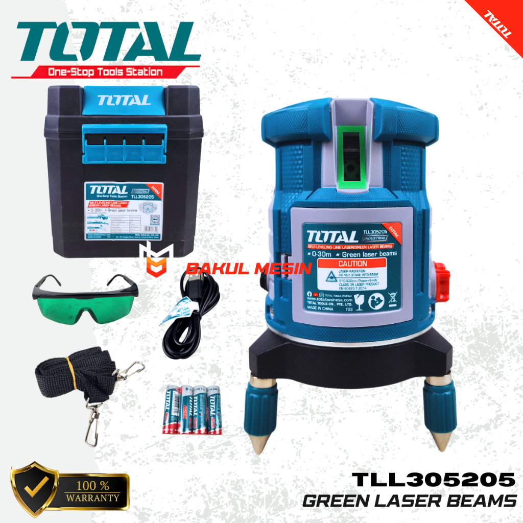 Jual TOTAL TLL 305205 Laser Level Hijau Self-Leveling Line Laser ...
