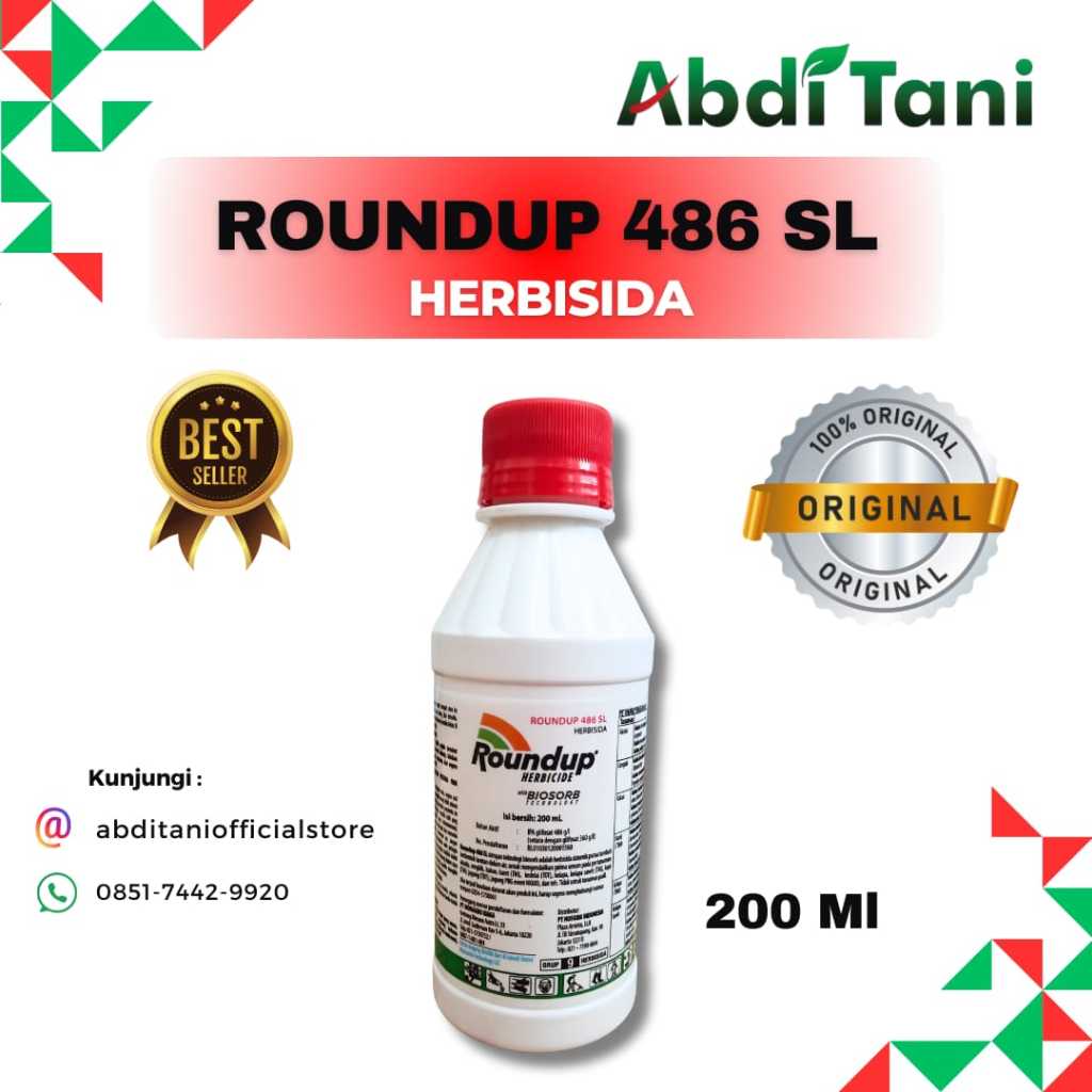 Jual Obat Rumput Roundup 200 ml Nufarm Untuk Rumput Liar Sistemik ...