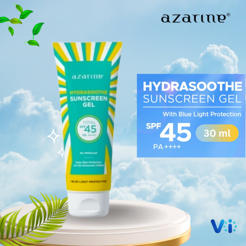 Jual Azarine Hydrashoothe Sunscreen Gel SPF45 | 30 ml | SPF45 PA ...