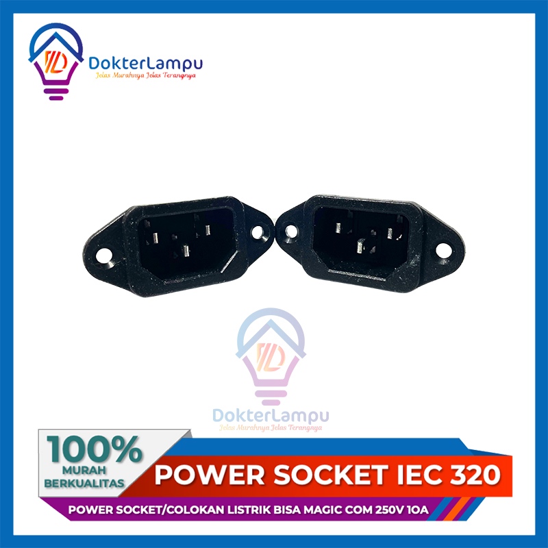 Jual Power Socket IEC 320 C14 220V 250V 10A Colokan Listrik 3 Pin Soket ...