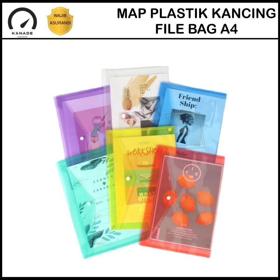 Jual File Bag Transparan Map Plastik Kancing Tas Map Plastik A4 Anti ...