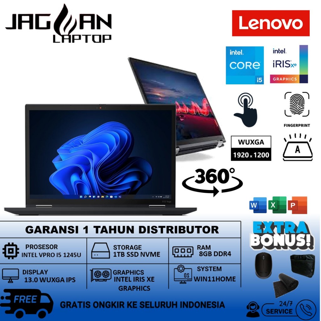 Jual Lenovo Thinkpad X13 Yoga Gen 3 Intel Vpro I5 1245U 8GB 1TB 13.0 ...