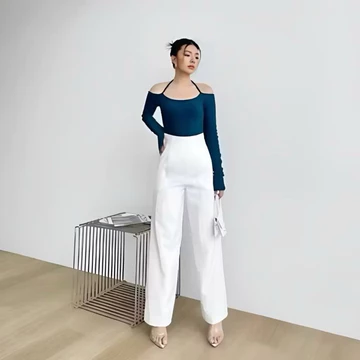 Diora Highwaist Pants Celana Kulot Straight Cut Formal Loose Pants Panjang Wanita Anti Kusut