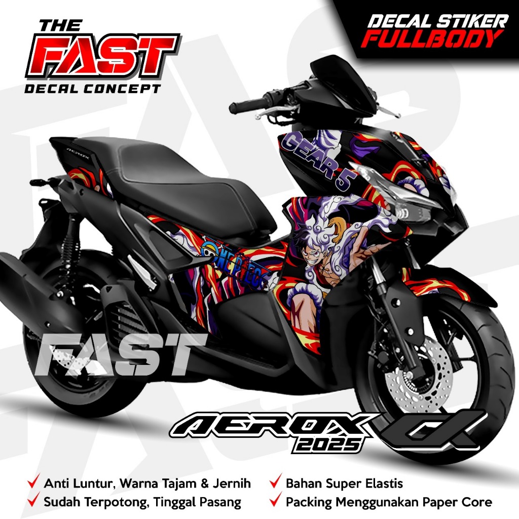 Jual DECAL AEROX ALPHA GEAR 5 LUFFY NIKA Fullbody - Dekal Stiker AEROX ...